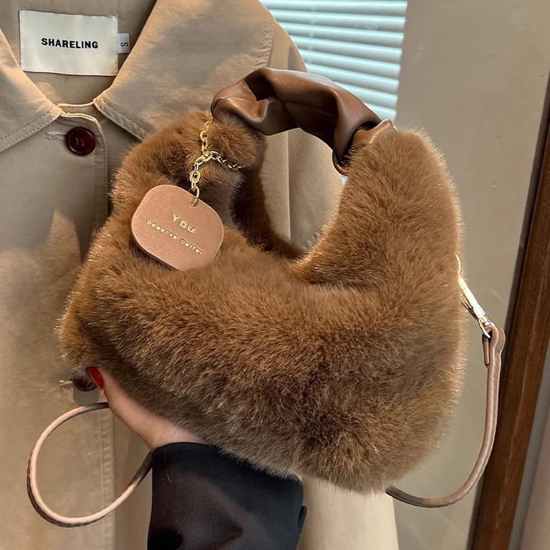 2wayバッグ ふわもこ ファートート ショルダーバッグ