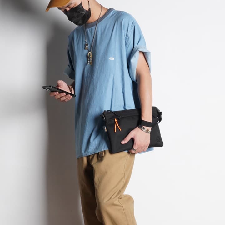 2wayバッグ シンプル二層式サコッシュショルダー